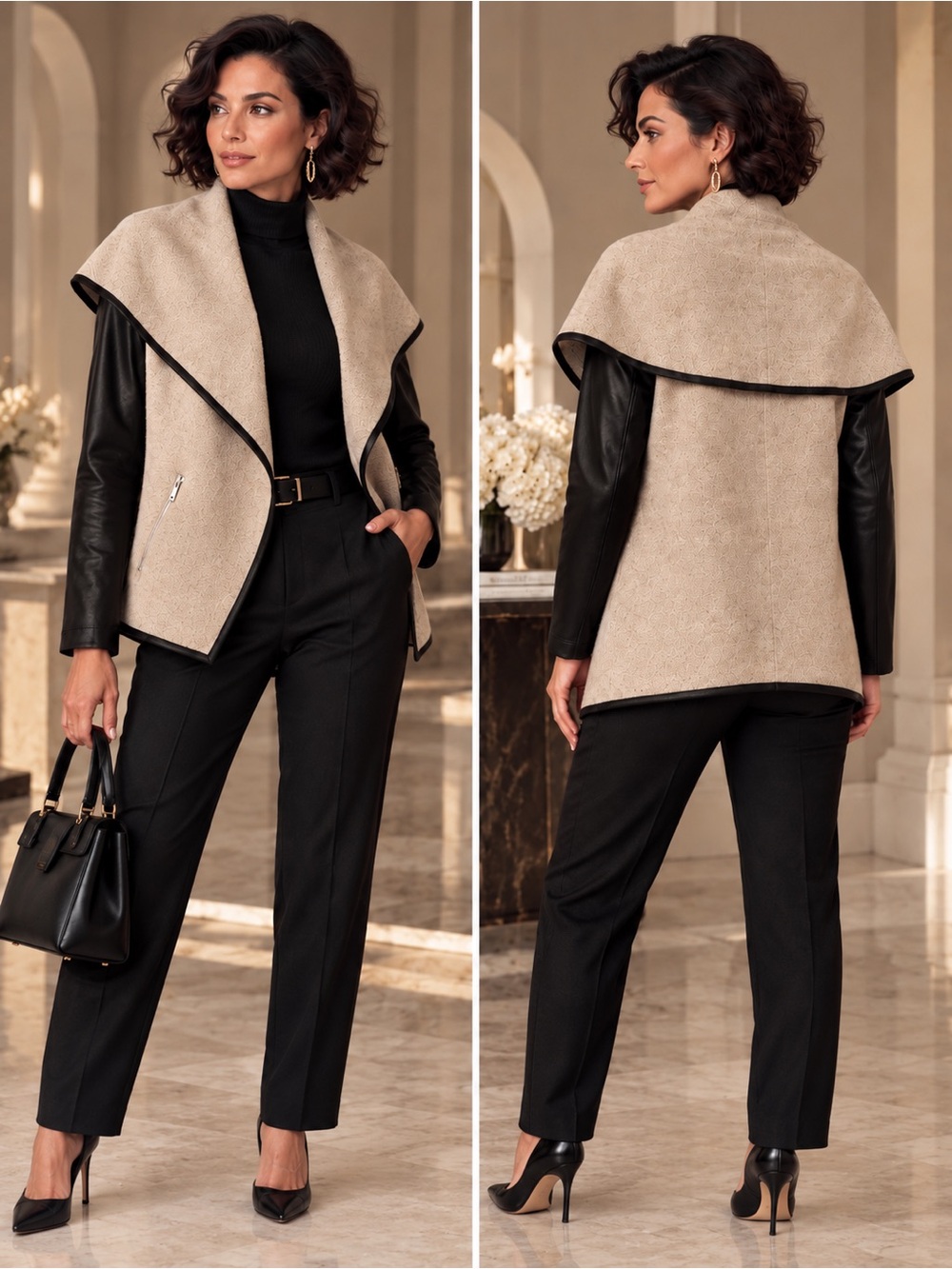 Papillon Two-Tone Open Front Jacket Effortless Casual Style Bundle & Save 🧥